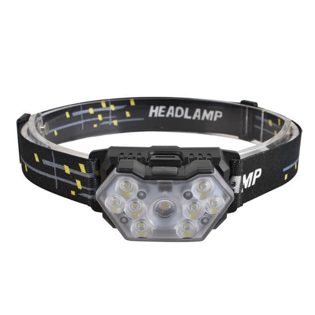 Linterna frontal LED, linterna frontal ultrabrillante con 6 modos, luz frontal liviana con correa ajustable, linterna frontal impermeable IPX5 ideal para acampar para adultos