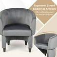 thumbnail image 3 of YYAo Accent Armchair, Single Sofa Chair, Upholstered Velvet Barrel Chair with Ottoman-Grey, 3 of 6