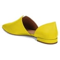 thumbnail image 3 of YDN Women Classic Pointed Closed Toe D'Orsay Ballet Flats V Cut Chunky Low Heels Slip On Office Dress Loafer Casual Shoes Size 10.5 Yellow, 3 of 4