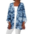 thumbnail image 2 of Effortlessly Trendy - Open Front Style! HIMIWAY Kimonos for Women Casual Women's Casual Fashion Retro Printed Lightweight Medium Length Jacket Cardigan Blue XXL, 2 of 5