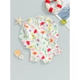 thumbnail image 3 of Bagilaanoe Toddler Baby Girl One-Piece Swimsuit Floral Print Long Sleeve Zipper Rashguard Swimwear 12M 18M 24M 3T 4T 5T Kids Ruffle Bathing Suit, 3 of 7