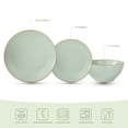 thumbnail image 3 of Famiware Jupiter 12-Piece Stoneware Dinnerware Set for 4, Plates & Bowls, Light Green, 3 of 8