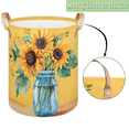 thumbnail image 4 of Qzaxky Yellow Sunflower Laundry Basket Organizer Foldable Tall Large Laundry Basket Collapsible Folding Laundry Basket Dirty Clothes Fabric, 4 of 7