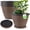Black Copper, variant on 11 inch Plant Pot, 3 Pack Large Pots for Plants, Flower Pots with Drainage Hole & Saucer, Modern Planters for Indoor Outdoor Plants, Decorative Plastic Garden Pots (Copper)