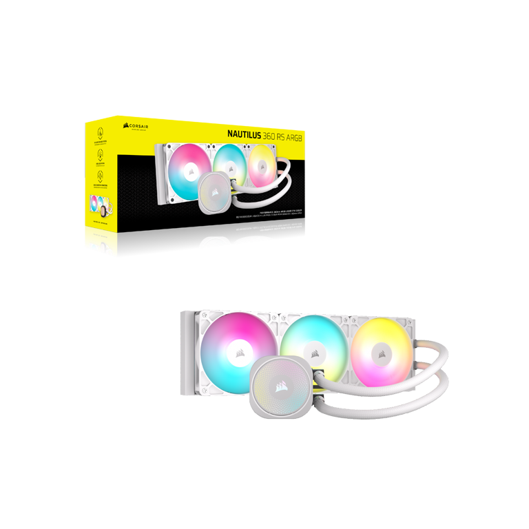 CORSAIR NAUTILUS 360 RS ARGB Liquid CPU Cooler – White – RS120