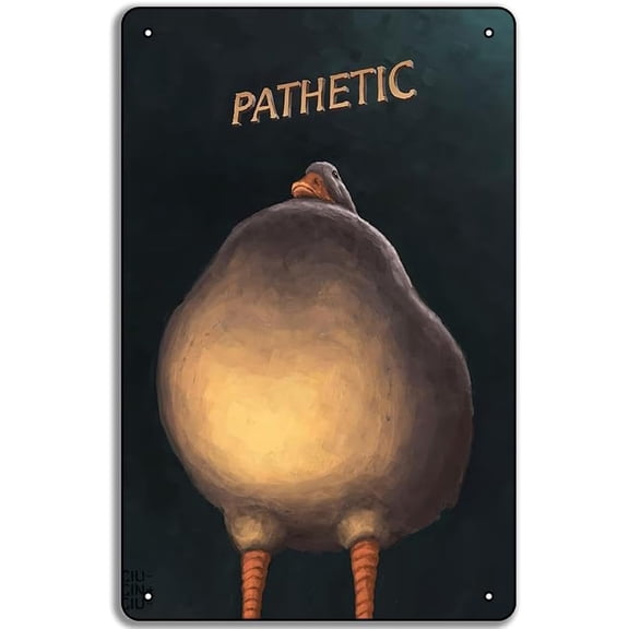 Judgmental Duck Digital Art Metal Tin Sign Modern Wall Decor Funny Sarcastic Duck Artwork for Home Office Man Cave Garage Bar 8x12 Inch
