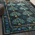 thumbnail image 2 of Ultrug Vintage Rugs Floral Printed Area Rug Soft Carpet for Living Room Bedroom Home Decor,4'x6',Black, 2 of 7
