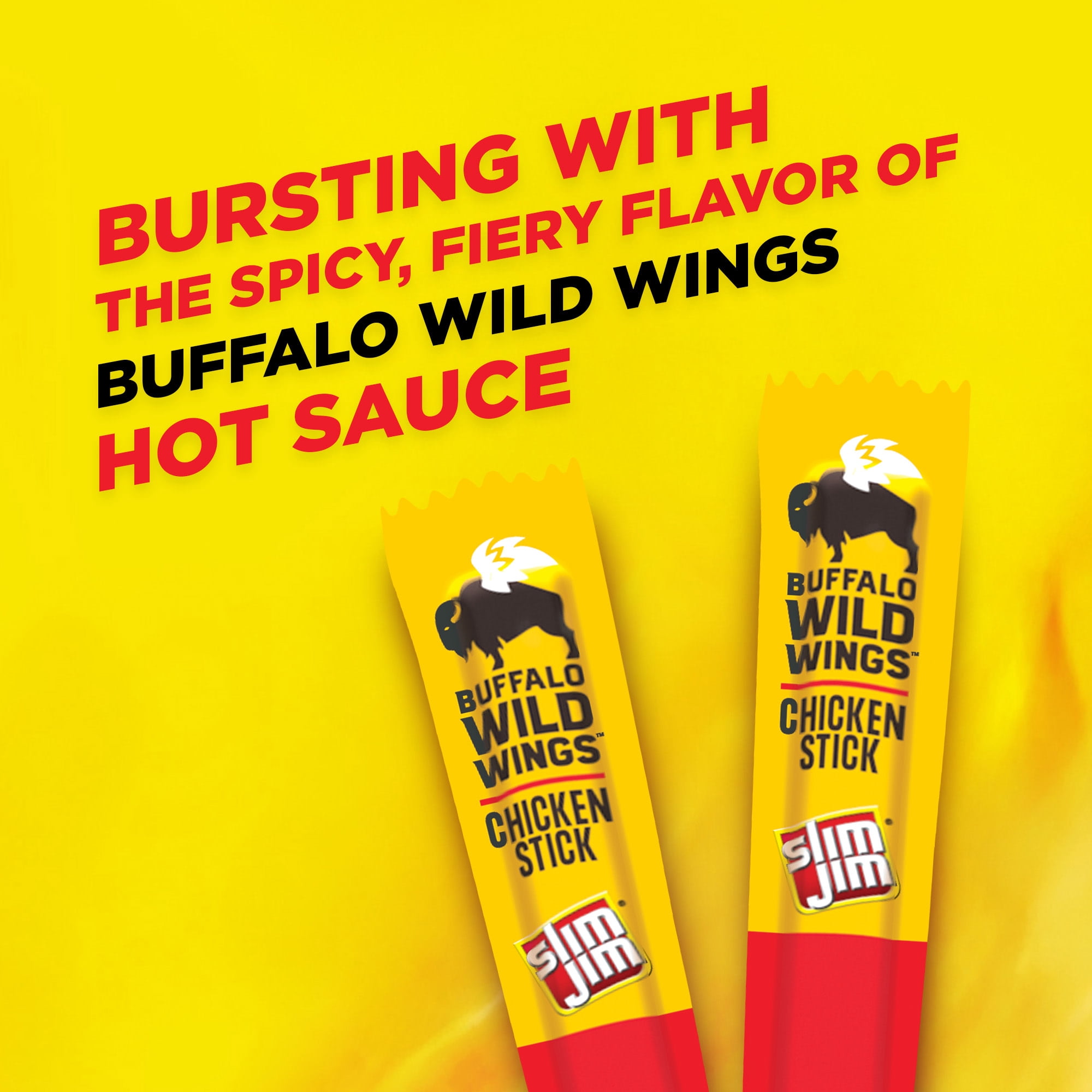 Slim Jim Giant Chicken Sticks, Buffalo Wild Wings Hot, 6g Protein per Stick, 0.97oz.