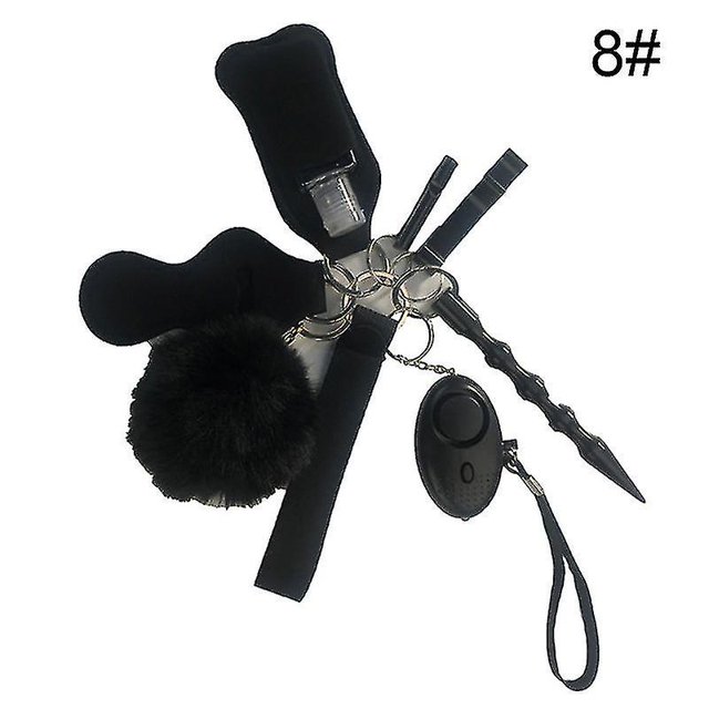 Conjunto de alarma de seguridad personal, mini producto de autodefensa, llavero multifunción para mujeres, niñas y niños