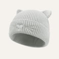 thumbnail image 2 of Baby Knit Beanie Cat Ear, Toddler Newborn Winter Warm Cute Ears Love Heart Embroidered Infants Cap, Gray 0-6 Months, 2 of 8