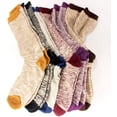 thumbnail image 4 of Women's Vintage Ribbed Style Slouch Boot Cotton Fall Winter Crew Socks - 1 Pair (Honey), 4 of 7