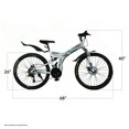 thumbnail image 3 of Xspec  26" 21 Speed Folding Mountain Bike Bicycle Trail Commuter, White, 3 of 8