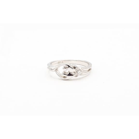 925 Sterling Silver Soulmate Ring, Gift for Her, Clear Cubic Zirconia Stone, Size 8