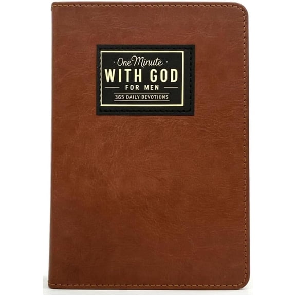 One Minute With God for Men - 365 Daily Devotional Journal, Leather Prayer Notebook for Men, Christian Devotional with Bible Verses, Spiritual Growth Faith Gift for Men's Journey