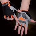thumbnail image 2 of Guantes deportivos de medio dedo para hombres y mujeres, para ciclismo al aire libre, fitness, transpirables, con absorción de impactos, antideslizantes, para exteriores, guantes de medio dedo, 2 of 5