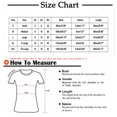 thumbnail image 2 of Blusas de Manga Corta para las Mujeres Camiseta de Cuello Redondo Sólido, Blusa de Verano Casual para las Mujeres, 2 of 7