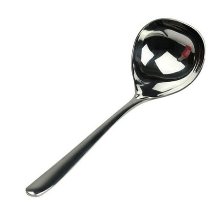 

Tssuoun Stainless Serving Spoon Mirror Finish Large Soup Scoop Buffet Banquet Party Dinner Tableware silver & short handle
