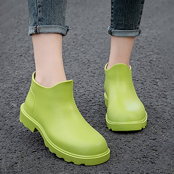 IUJSOY Women's Rain Boots Ankle Rubber Waterproof Short Chelsea Boots for Garden Outdoor Work