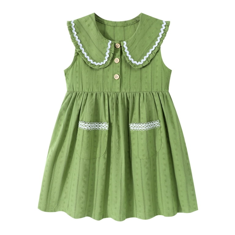 green dress peter pan collar Alligator Collared Dress main image 1