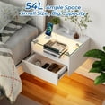 thumbnail image 6 of Floating Nightstand with Charging Station, LED Nightstand Set of 2 and Night Stand with Drawer for Living Room, Entryway Wall, Bedroom White Nightstand-White, 6 of 11