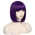 thumbnail image 3 of Peluca corta WildCos para cosplay, recta, sintética, color morado oscuro, 3 of 4
