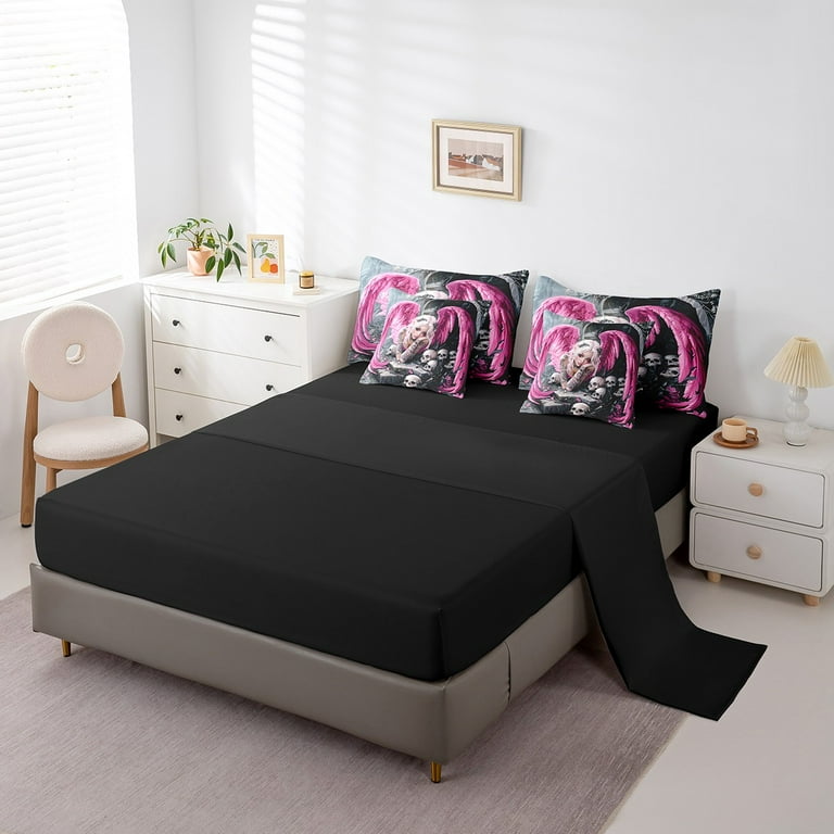 Feelyou Gothic Angel Twin Bedding Sets 7pcs, Japanese Anime Girl