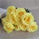 thumbnail image 5 of Artificial ramo de rosas simulación floral decoración hogar oficina mesa centro de mesa falso rosa, amarillo Methold HA7033-07B, 5 of 5