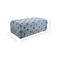 thumbnail image 3 of Meridian Furniture Casey Button Sky Blue Velvet Ottoman and Bench, 3 of 4