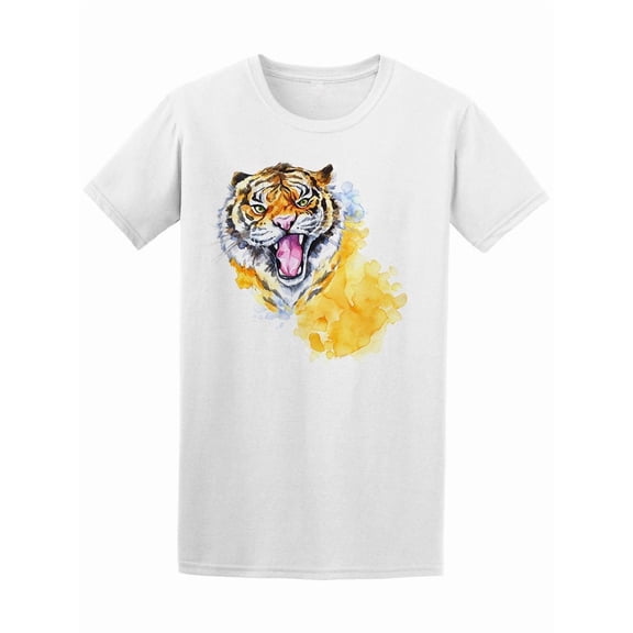 Watercolor Roaring Tiger Head Tee Men's -Image by Shutterstock