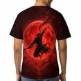 thumbnail image 5 of LAOLIUSN Men’s Ninja Samurai T-Shirt, Full Moon Anime Graphic Tee, 3D All Over Print Short Sleeve Crewneck, 88% Polyester 12% Spandex, S-4XL, 5 of 7