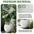 thumbnail image 3 of Richryce Modern Style Outdoor Planters for Porch, Round Planter with Drainage Hole, MgO Flower Pots, Balcony Large Pot Planters, White, 3 of 8