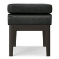 thumbnail image 5 of Carlson 27 inch Wide Mid Century Small Ottoman Bench in Distressed Black Vegan Faux Leather, 5 of 11