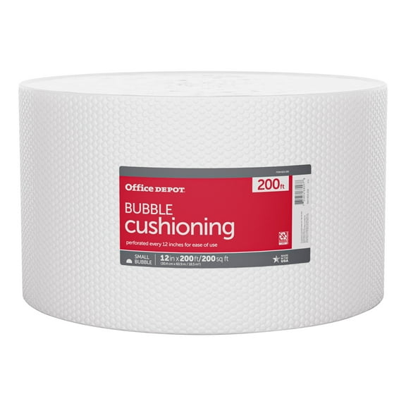 Office Depot® Brand Bubble Roll, 3/16" Thick, Clear, 12" x 200'