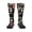 1 Black, variant on Womens Retro Thin Red Firefighter Line Flag Knee High Socks Comfy Thermal Boot Long Socks