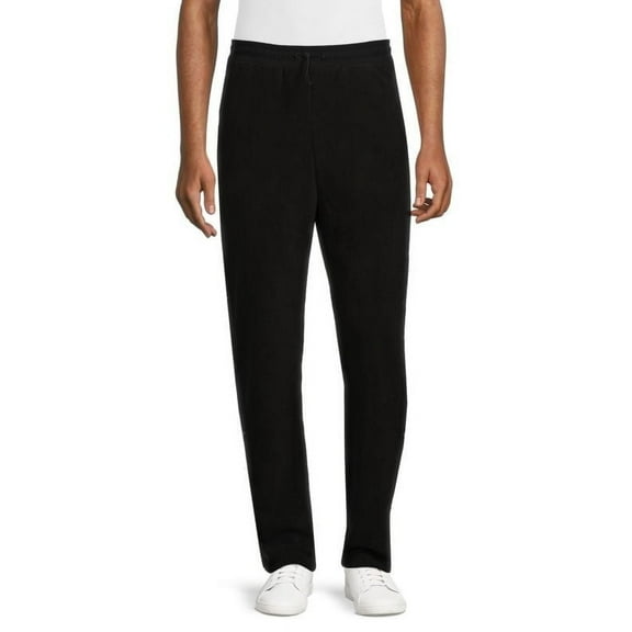 Karl Lagerfield Men's Fleece Button Detailed Track Pants, Black Large
