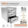 thumbnail image 4 of Flush Mount Stainless Steel Double Drawers with Recessed Handles for Outdoor Kitchens Or BBQ Island,-18W X 24H X 23D Inch, 4 of 13