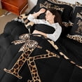 thumbnail image 4 of Castle Fairy Bowknot Letter Monogrammed K Bedding Comforter Set,Cheetah Queen Bedding Sets, 4 of 8