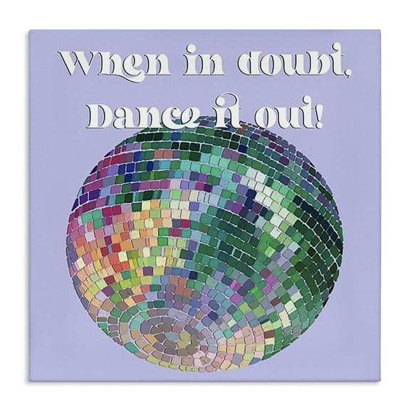 Stupell Industries Dance It Out Phrase Novelty & Humor Painting Wrapped Canvas Art Print Wall Art, 17 x 17