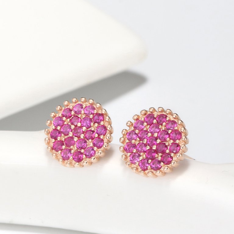 Stud Earrings for Women Rose Gold Sterling Silver Pink Cz Women Ginger Lyne  Collection