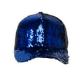 thumbnail image 2 of Top Headwear Reversible Sequin Mesh Back Adjustable Baseball Cap - Royal, 2 of 4