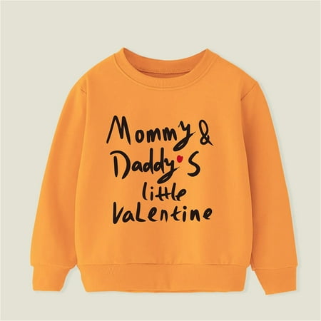 

CHAOLEI Boys Long Sleeves Plus Warm Pullover Cute Letter Printed Casual Thick Round Neck Children s Wear -Yellow 3-4 Years