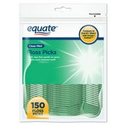 Equate Floss Picks, Clean Mint Flavored, Built-in Tongue Cleaner, 150 Ct