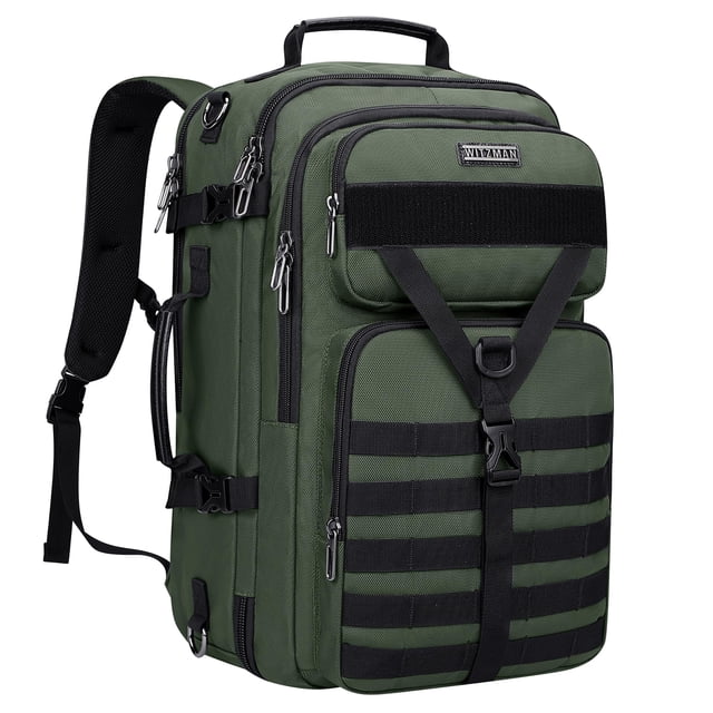 Mochila de viaje WITZMAN B688 verde claro de 45 litros para portátil de 17 pulgadas