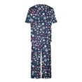 thumbnail image 4 of Atogsazn Women's Pajama Set Loose and Comfy Sleepwear Loungewear Short Sleeve Tee Shirt Top and Capri 2 Piece Pj Set Navy C S on Clearance, 4 of 8
