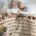 thumbnail image 5 of Kainsy Gift for 30th Wedding Anniversary,30th Pearl Wedding Anniversary Gifts Happy Anniversary Couple Gifts for Wife Husband Dad Mom Him Her Anniversary Decorations Blanket(40"x50"), 5 of 6