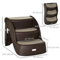 thumbnail image 3 of PawHut Foldable Pet Stairs 3-Step for Small Dogs w/ Non-slip Treads, Brown, 3 of 10