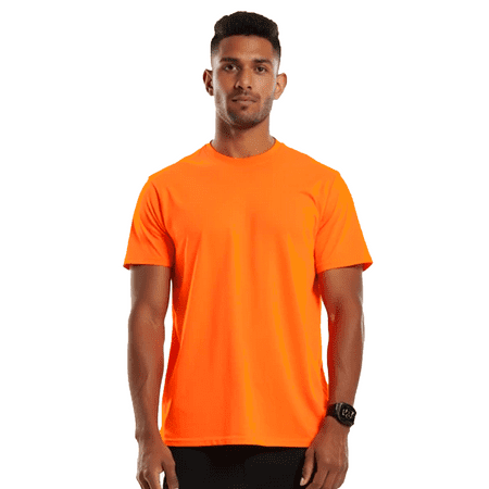 Hanes Hi Vis Cotton Essential Work T-Shirt, Safety Orange, S