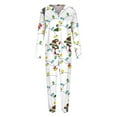 Feancey Chritsmas Onesies for Family 2024 Fall Winter Lounge Jumpsuit Pajamas Casual Print Zip