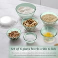thumbnail image 5 of COOK WITH COLOR Glass Mixing Bowls with Lids, Borosilicate Mixing Bowl Set for Meal Prep, Green, 12-Piece, 5 of 7