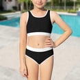 thumbnail image 3 of Maillot de Bain pour Garçons Manches Longues Col Rond Combinaison anti-UV Bleu Polyester, 3 of 8